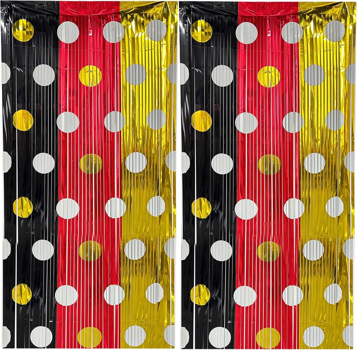 Metalen gordijnen set 200 x 100 cm - zwart en goud - elegante achtergronddecoratie - perfect voor verjaardagsfeest - ShopVlot
