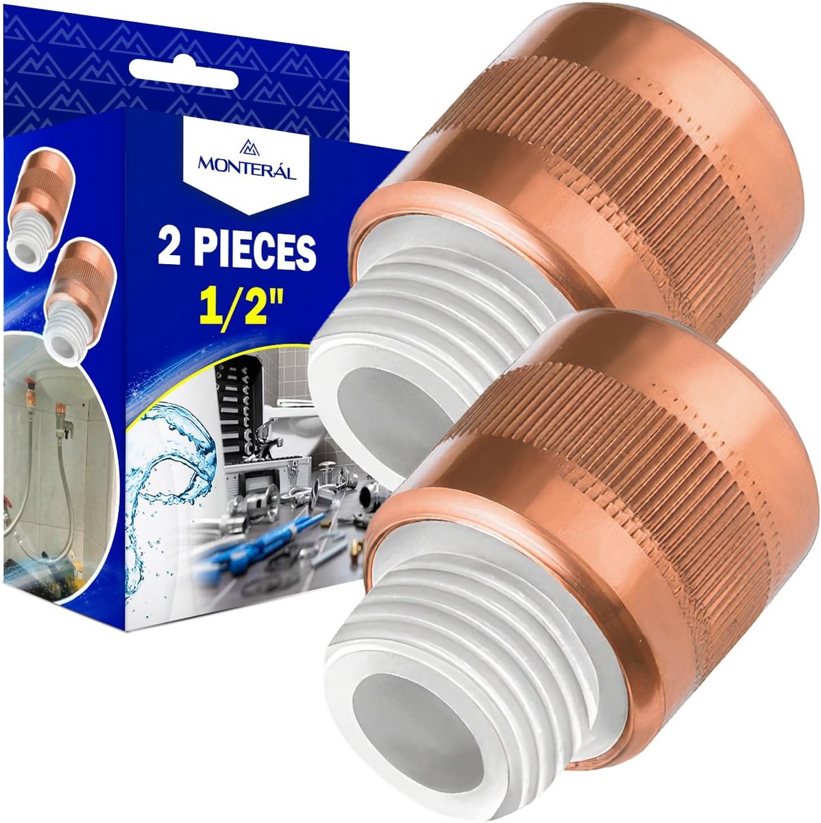 Electrolyse aansluitingen 1/2 inch - 2 stuks - 10 jaar garantie - eenvoudig te installeren - ShopVlot