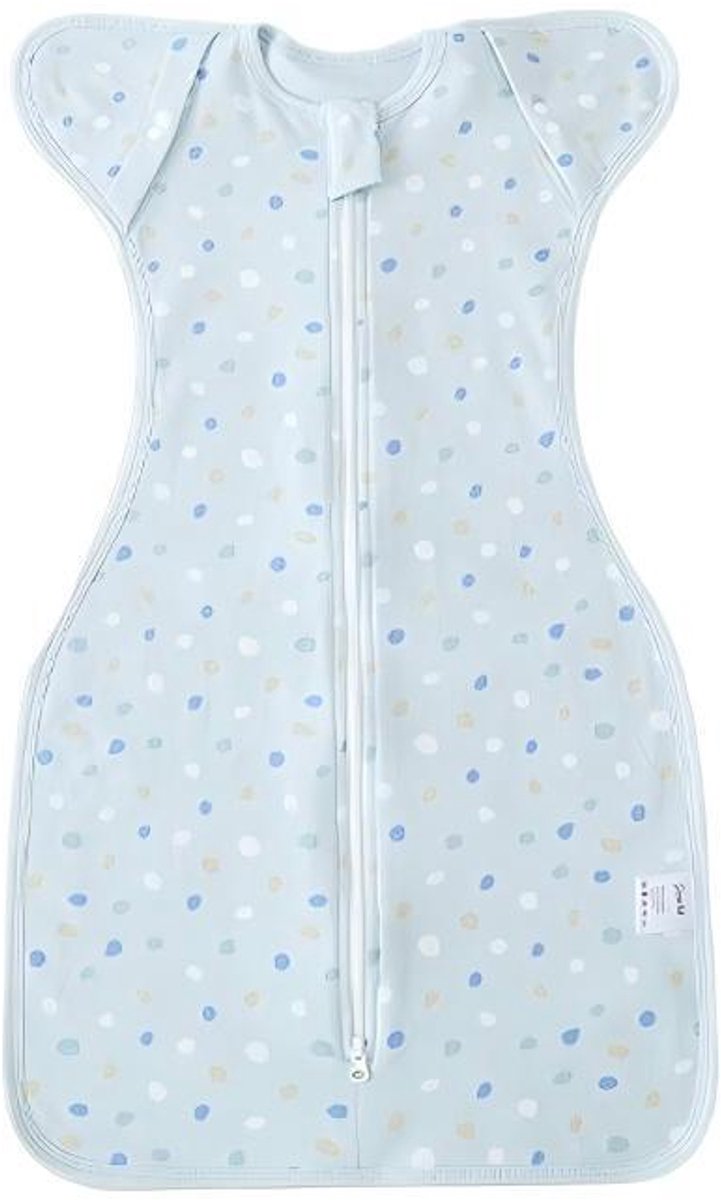 Inbakerdoek voor pasgeborenen – Onmisbaar voor baby's van 0–6 maanden – Unisex – Met mouwen – Bevordert een comfortabele, rustige slaap – 69 x 24 cm – blauw