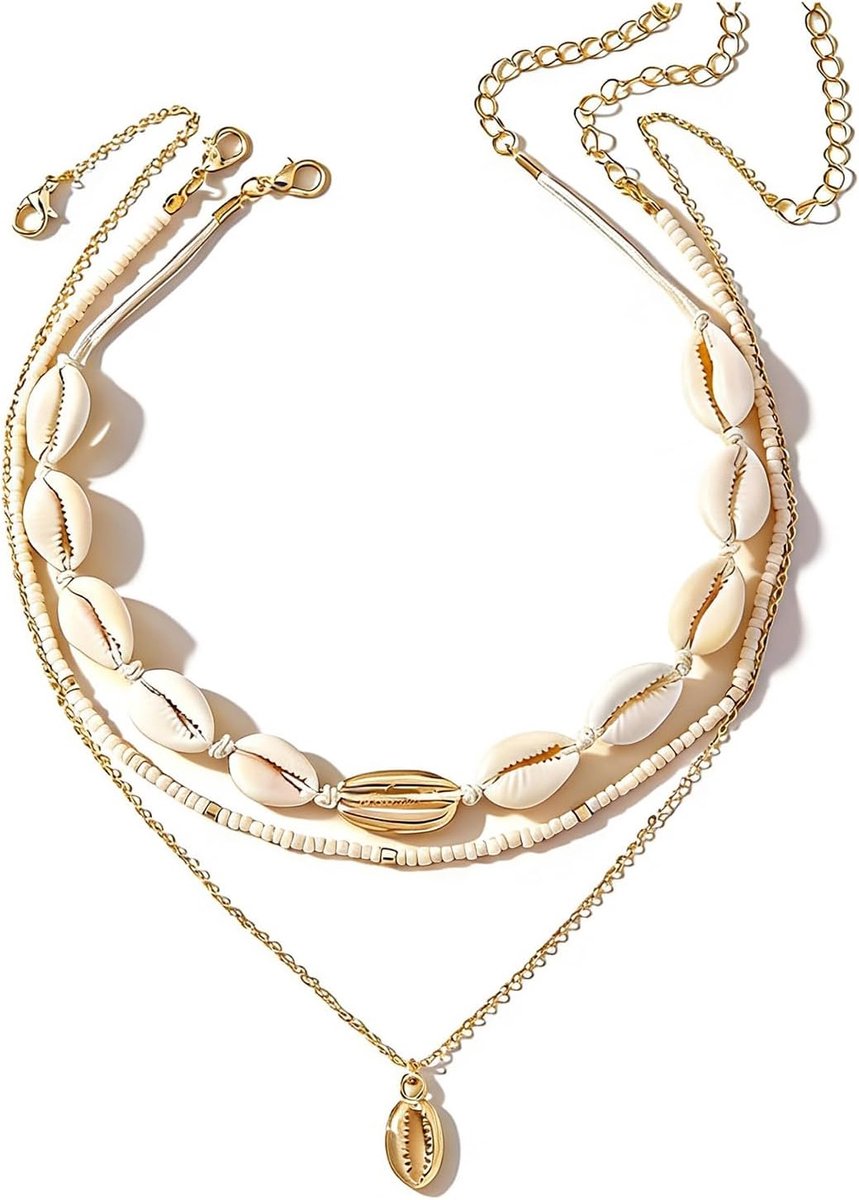 Halsketting zeestermotief - statementketting schelpmotief - opvallende sieraden - perfect voor zeemeerminkostuums - ShopVlot