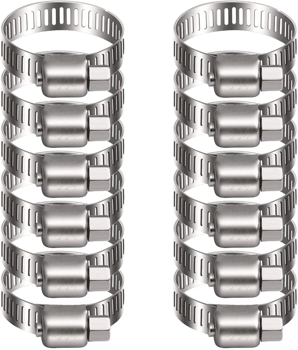 Slangklemmen 21-44mm - RVS 304 - Duurzaam en roestvrij - Perfect voor tuin en auto - ShopVlot