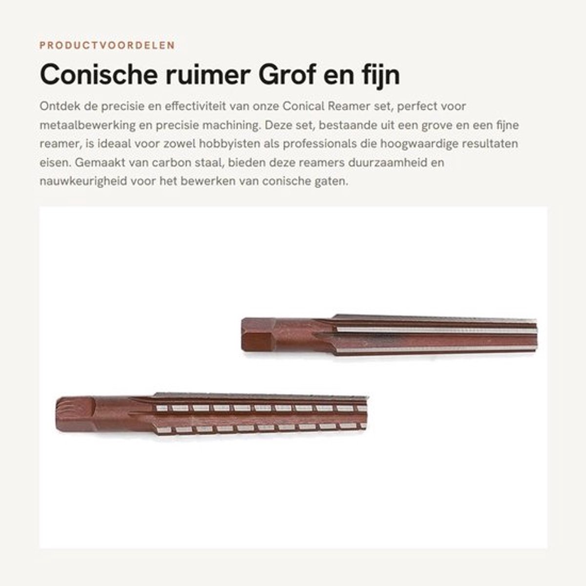 Conische Ruimer - 2 Stuks - Grof/Fijn - Koolstofstaal - Hoge Precisie - Handruimer MT1# - Vervangingsonderdeel