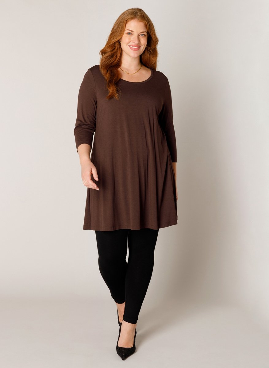 BASE LEVEL CURVY Aria Tuniek - Brown - maat X-0(44)