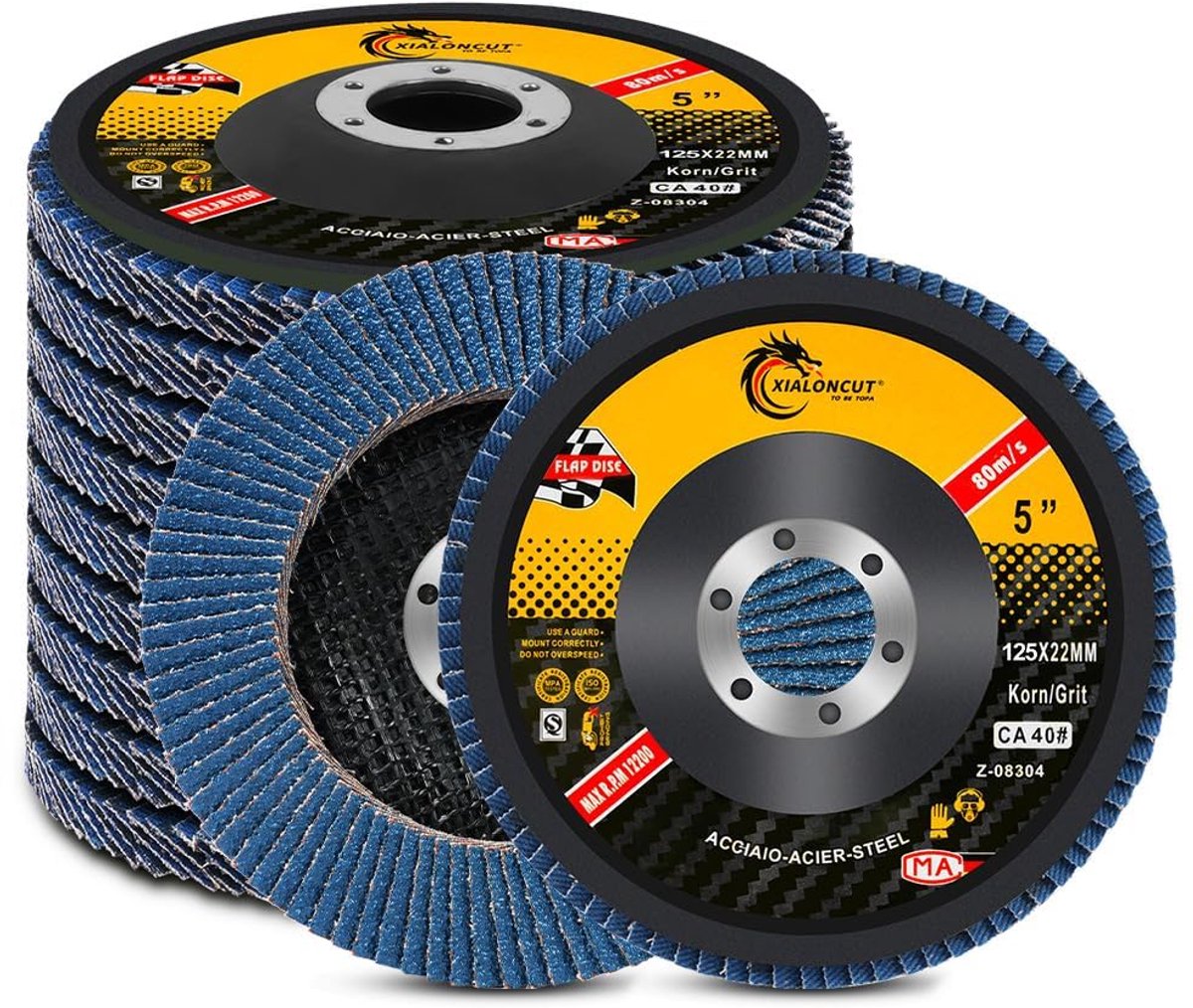 Slijpschijven Ø125mm - Zirconium corundum - Grit 40K - Voor metaal en hout - ShopVlot