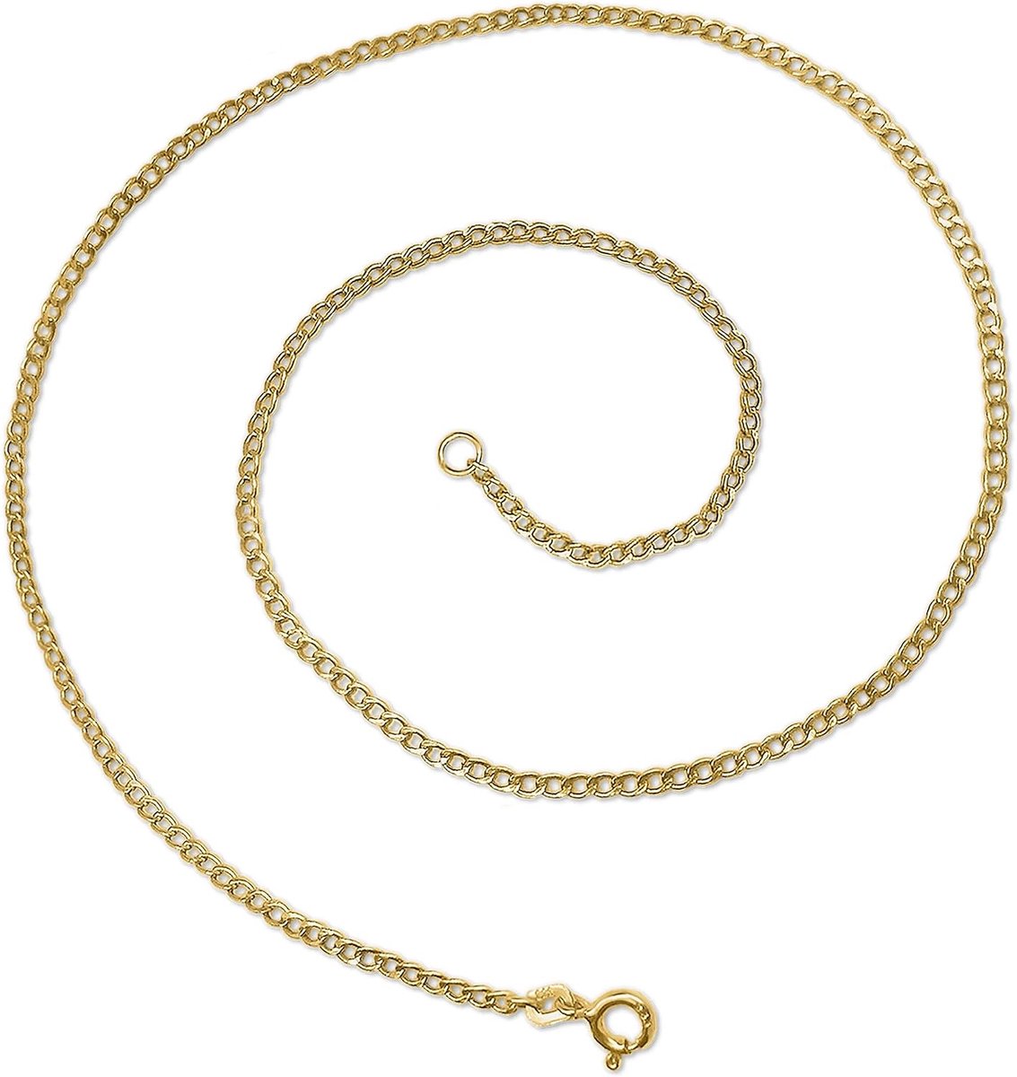 Curb ketting 50 cm - 1,6 mm breed - 333 goud - stijlvolle accessoire voor elke gelegenheid - ShopVlot