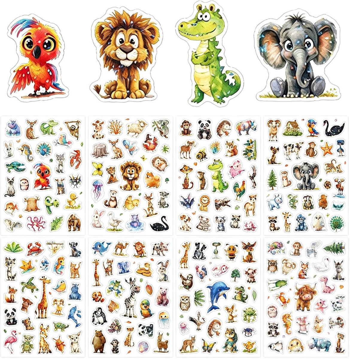 Dierenstickers voor kinderen - glittereffect - 197 dierdesigns - waterdicht en slijtvast - ShopVlot