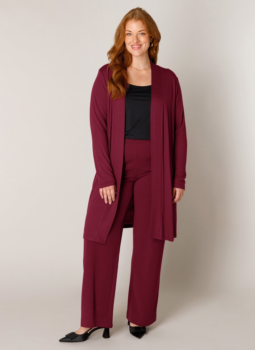 BASE LEVEL CURVY Ayla Long Vest - Wine Red - maat 0(46)