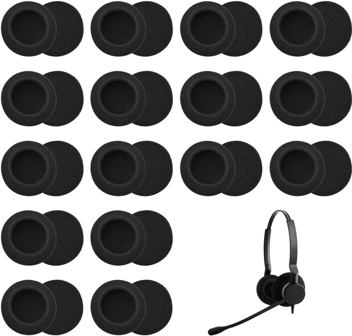 Vervangende oorkussens 50 mm - 16 stuks - comfort en duurzaamheid - perfect voor headset-accessoires - ShopVlot