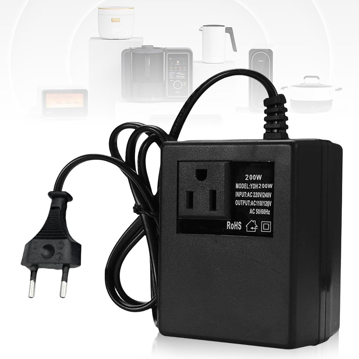 Spanningsomvormer 220V naar 110V - 200W - Compact ontwerp - Ideaal voor op reis - ShopVlot