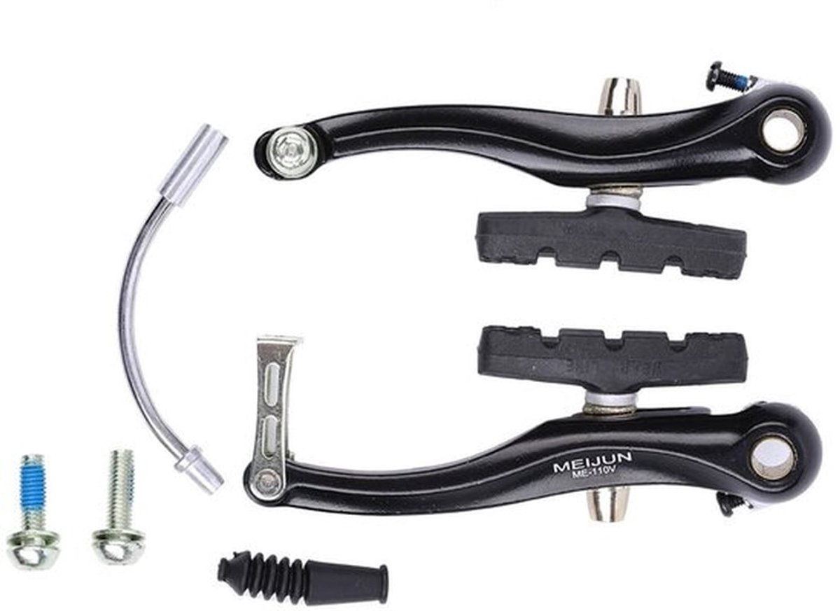 V-remmen - 1 Paar Aluminium Mountainbike Remmen - Duurzaam/Lichtgewicht - Eenvoudig te Installeren - Inclusief Remblokken/Bevestigingsmateriaal - Slijtvast tegen Roterende Wielen - Remset