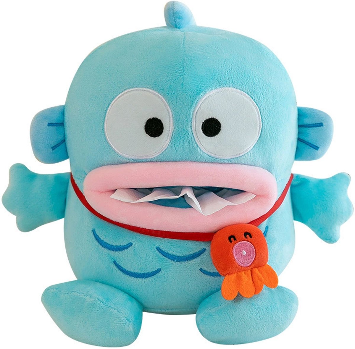 casalora Zakdoekjesdoos - Tissuedoos knuffel – tissuebox – cartoon clownvis ontwerp – pluchen tissuehouder – met elastische band aan de achterkant – ophangbaar – geschikt voor slaapkamer, kinderkamer en auto – blauw