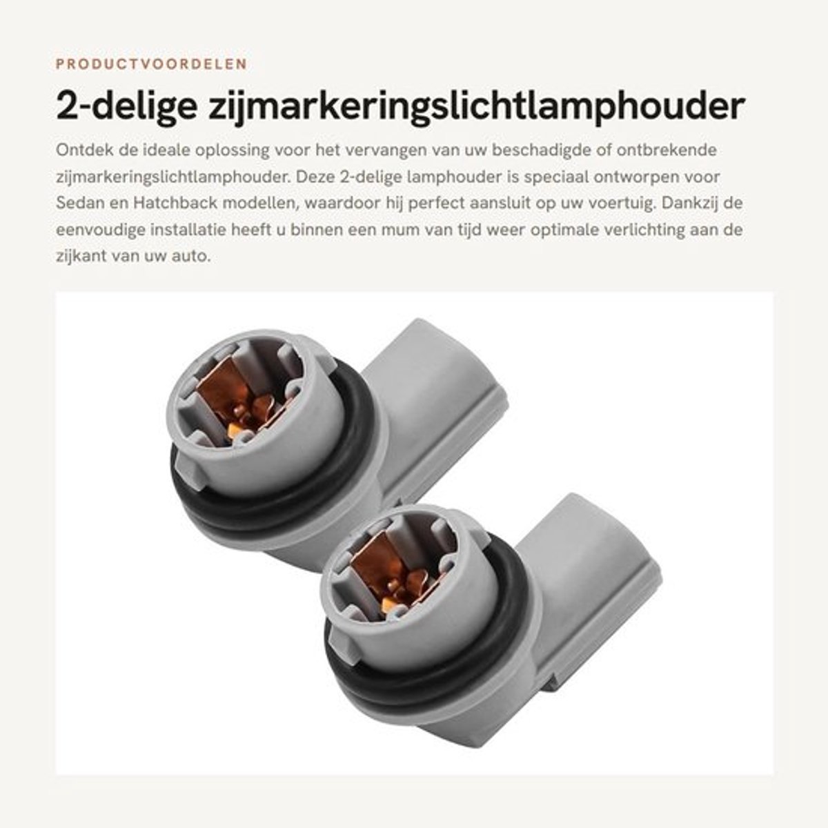 2-delige zijmarkeringslichtlamphouder - Eenvoudige installatie - Kunststof - Vervangingsonderdeel - Geschikt voor Sedan Hatchback - Compa...