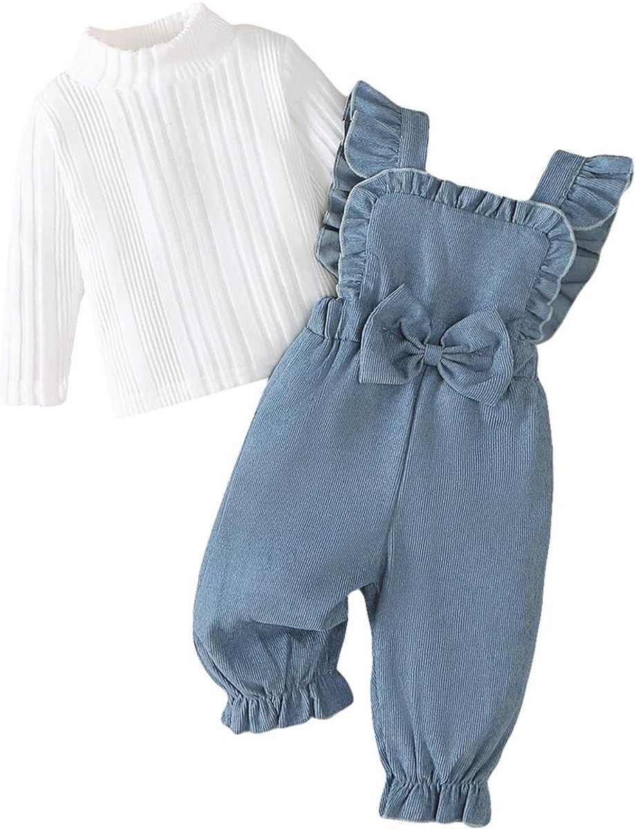 Baby meisjeskleding lange mouw rib shirt - staande kraag - hartpatroon - trendy combinatie voor elke gelegenheid - ShopVlot