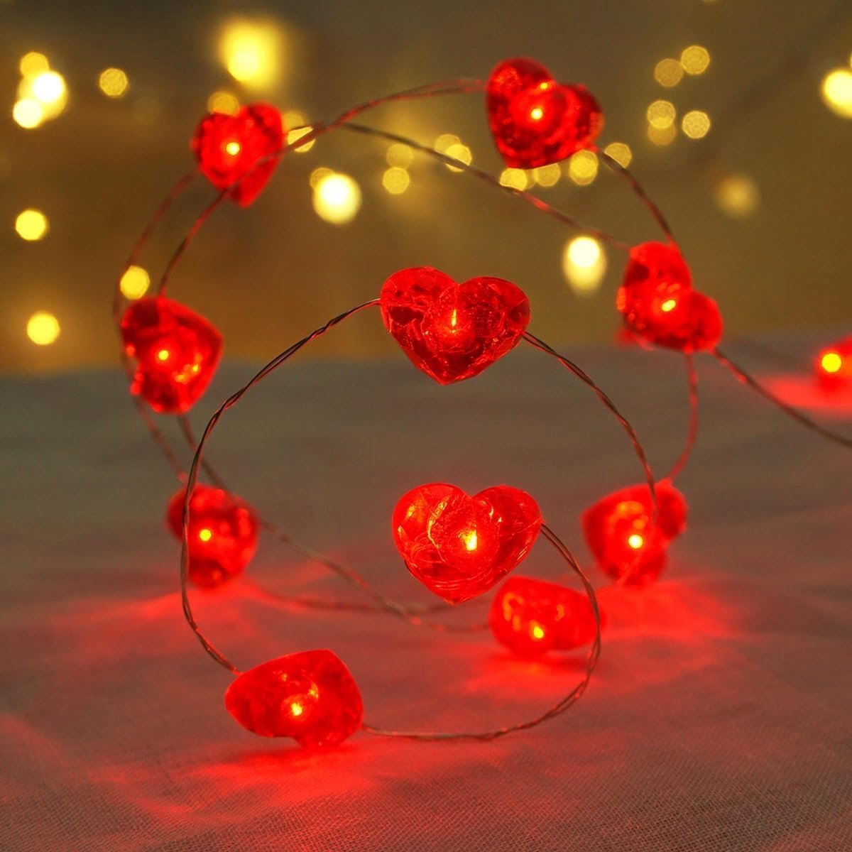 LED Sfeerverlichting 3 m - Hartvormige Lampjes - Batterijgevoed - Perfect voor Valentijnsdag - ShopVlot