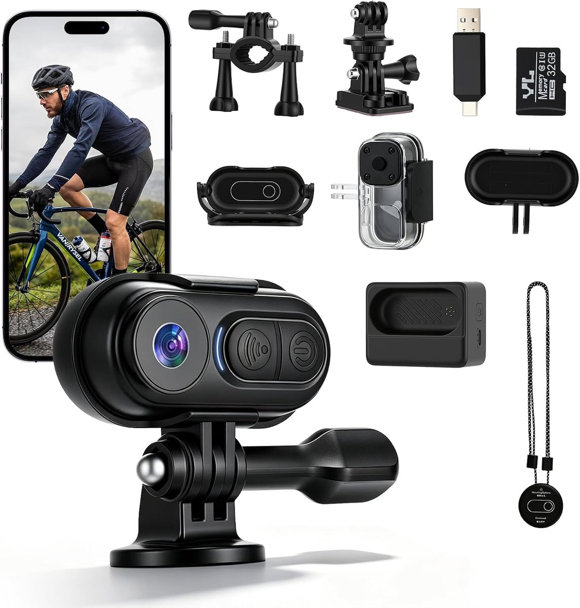 Mini Action Camera 4K - 125° Groothoek - Waterdicht tot 30M - Ideaal voor Vloggen en Outdoor - ShopVlot