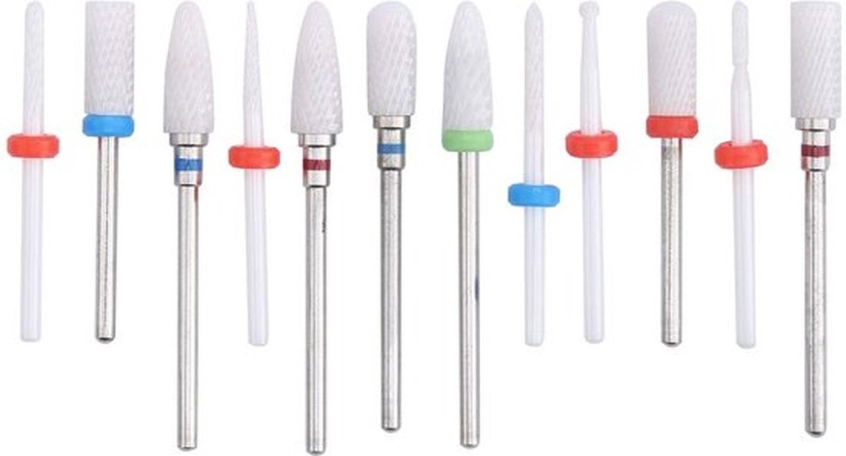 12-delige Keramische Nagelboren Set voor Manicure en Pedicure