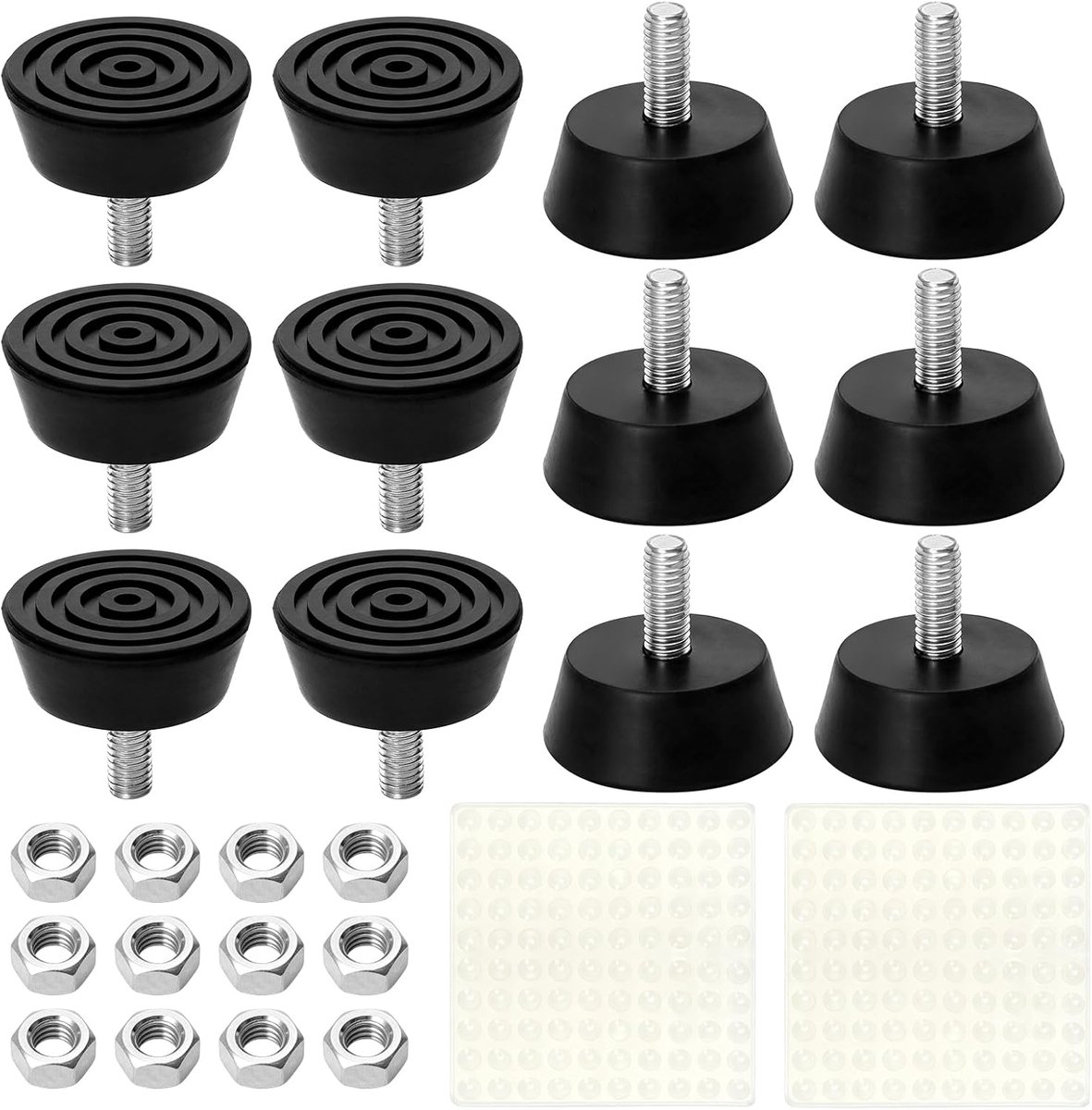12 Stuks Rubberen Meubelvoetjes, 32 x 27 mm Antislip Rubberen Voetjes, Tafelpotenbeschermers, Vloerbeschermers met 12 - ShopVlot