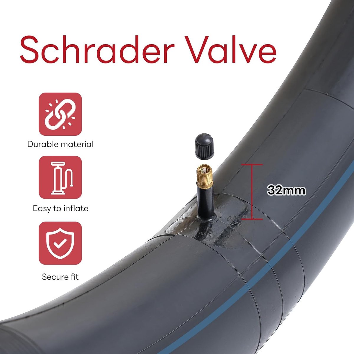 26x4.0/4.5 Heavy Duty Bike Tube, 26 x 4.0 AV32mm Replacement Bike Tube (Single), Reliable 26 x 4-4.5 Bicycle Inner - ShopVlot