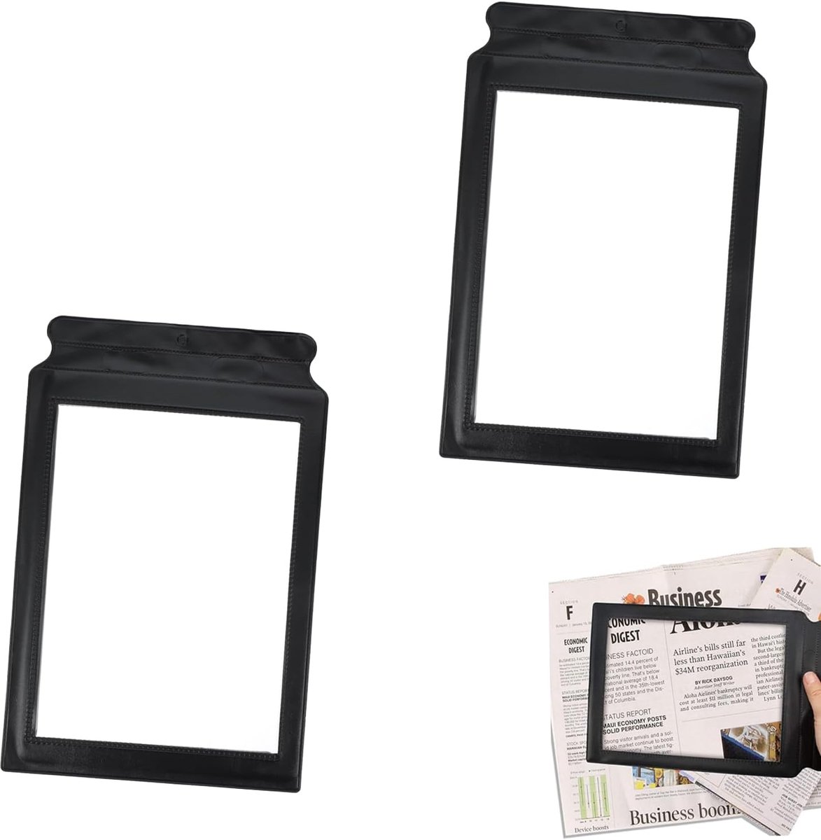 3X Magnifier for Reading, 2 Pcs Large Magnifier A4 Full Page Magnifier with Handle for Seniors Old Mom Dad - ShopVlot