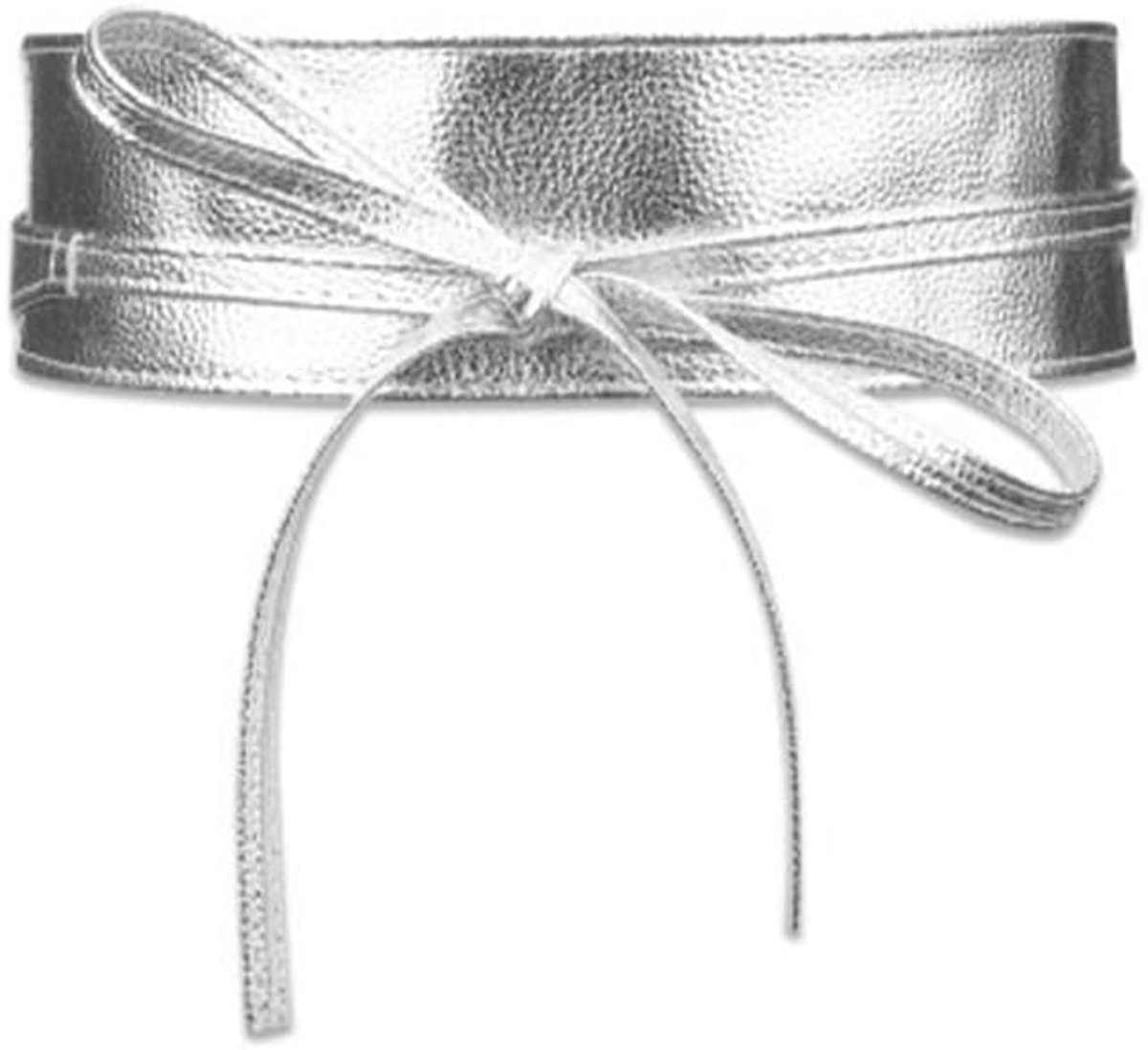 Women's Waist Belt PU Leather Belt Wide Strap Ladies Leather Belt Made of Faux Leather Belt Silver, silver trim, One - ShopVlot