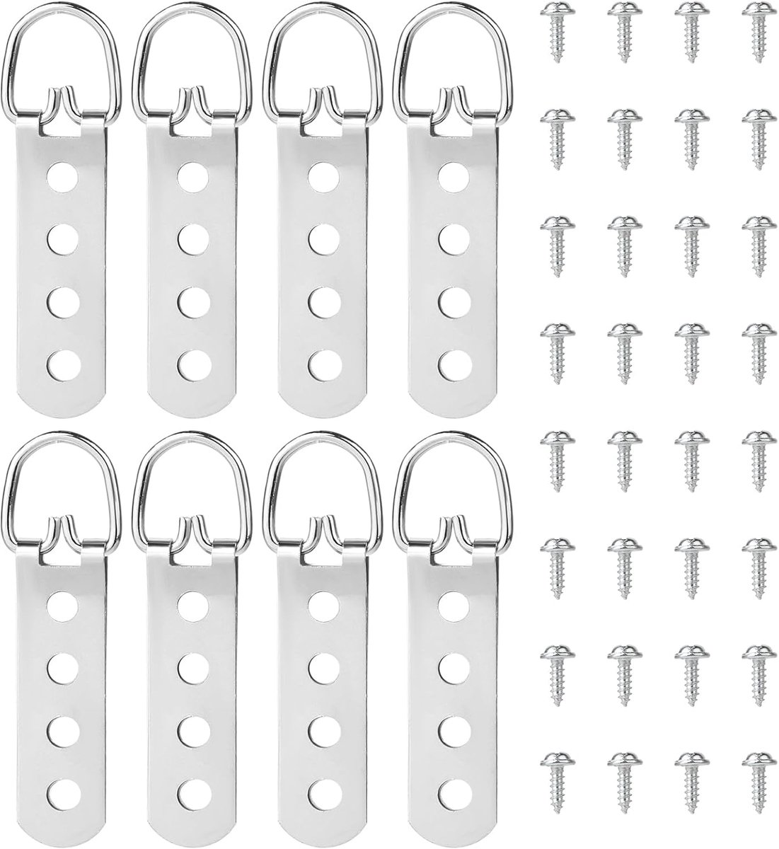 Abeillo Pack of 8 photo hangers for heavy pictures, D-ring photo hangers with 32 screws, super heavy photo/mirror - ShopVlot