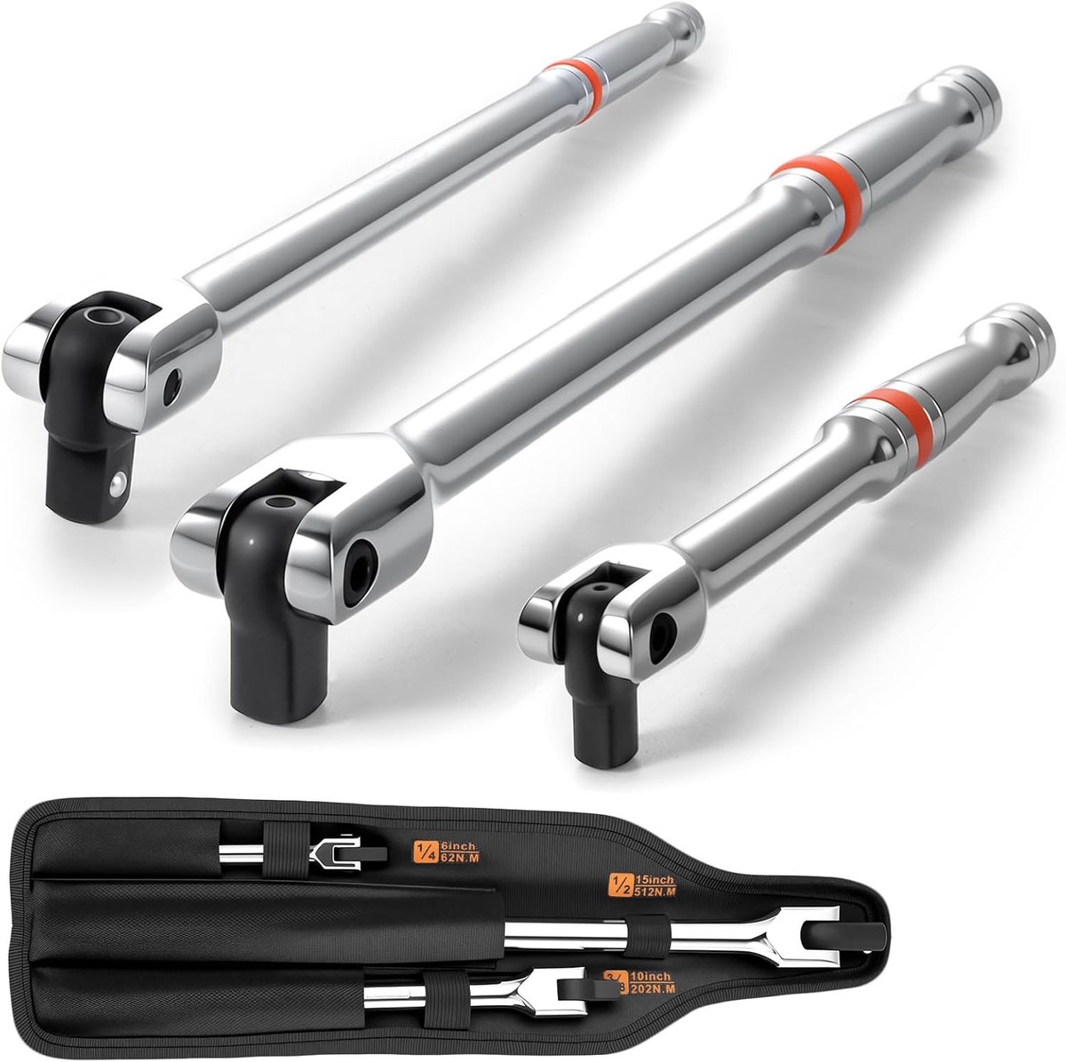 RUIZHI 3-Piece Hinge Handle for 1/2 1/4 3/8 Inch Hinge Wrench, Telescopic Hinge Handle with Torque, Push Handle with - ShopVlot