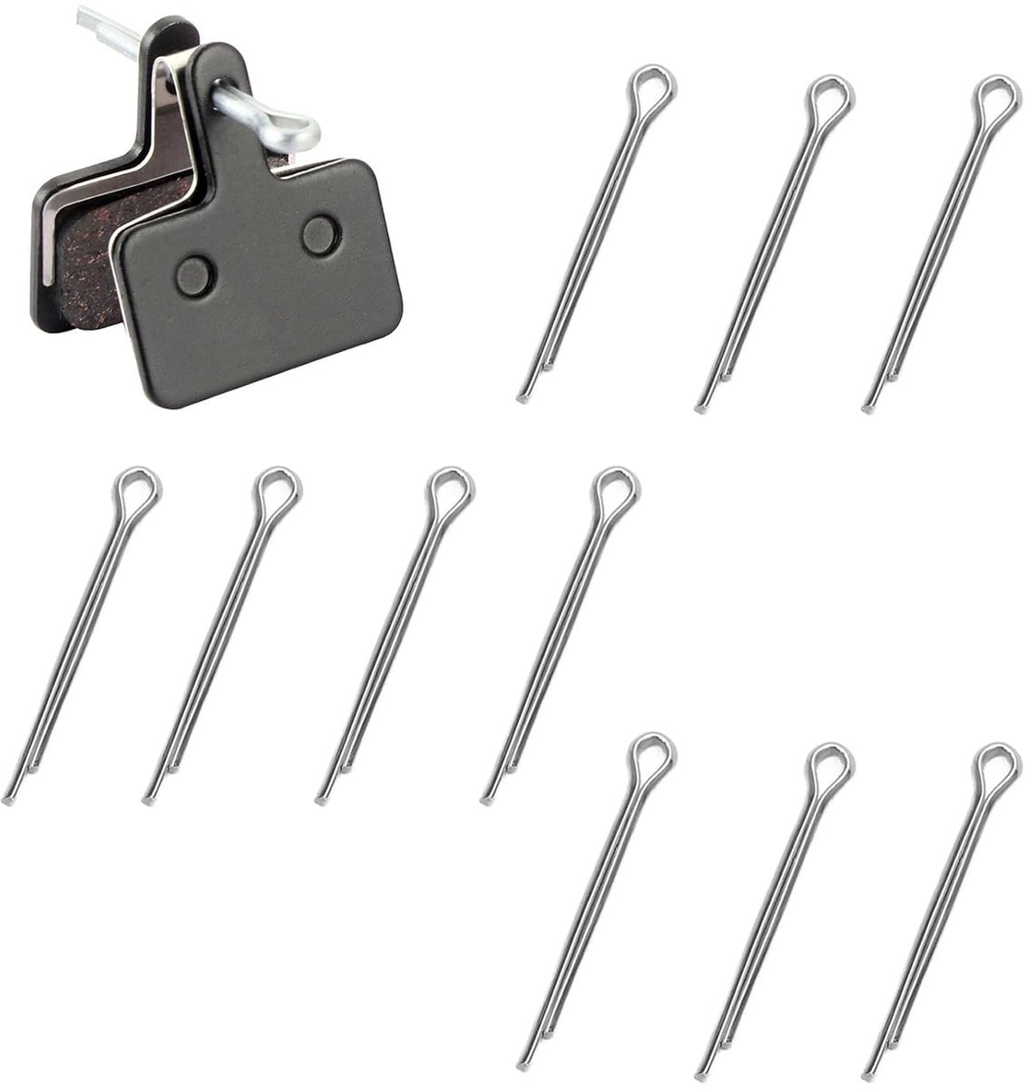 Cotter Pins, 10 Piece Set Bicycle Disc Brake Pads Locking Pins Stainless Steel Cotter Pin Set Holds Pins or Crown Nuts - ShopVlot