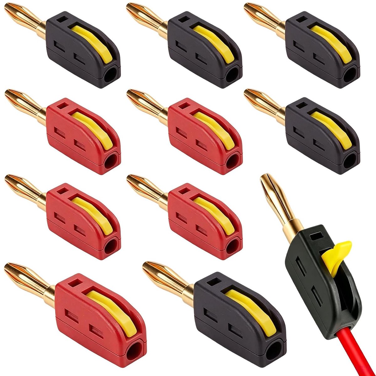 10 stuks banaanstekkers 4 mm, banaanstekker 32 A voor hifi-luidsprekers, versterkers, luidsprekerkabels, compatibel - ShopVlot