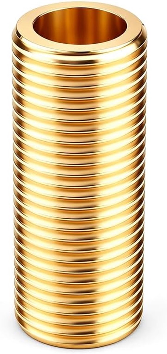 1 stuk rechte messing nippel, lang, mannelijk x mannelijk 1/2 inch BSPP 50 mm, voor industriële en huishoudelijke - ShopVlot