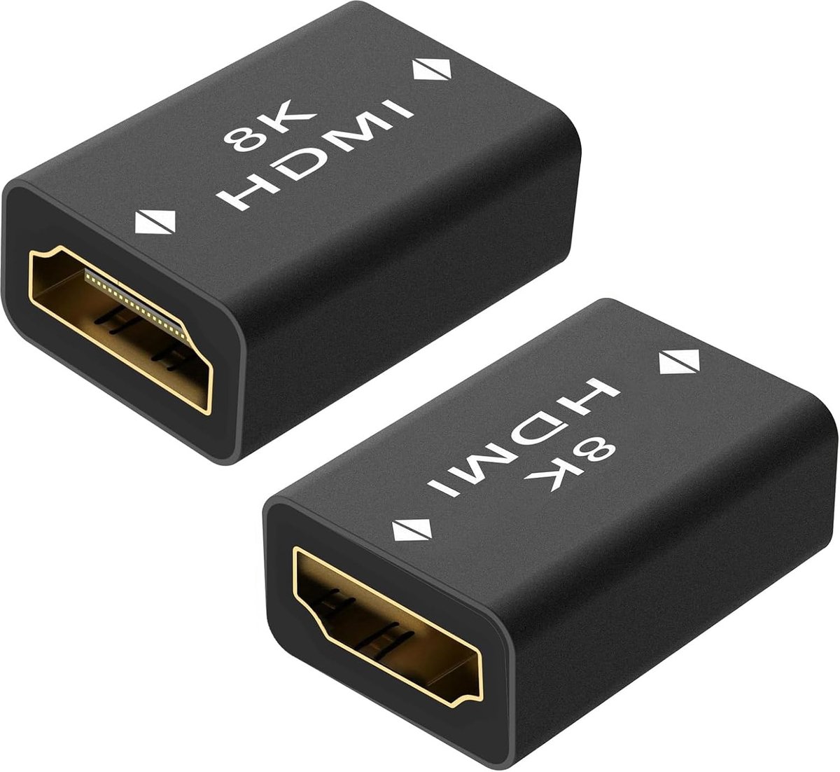 2 x HDMI-koppeling, adapter 8 K, HDMI-aansluiting op aansluiting, 8 K 2.1, verlengkabel, mini-koppeling voor tv, pc - ShopVlot