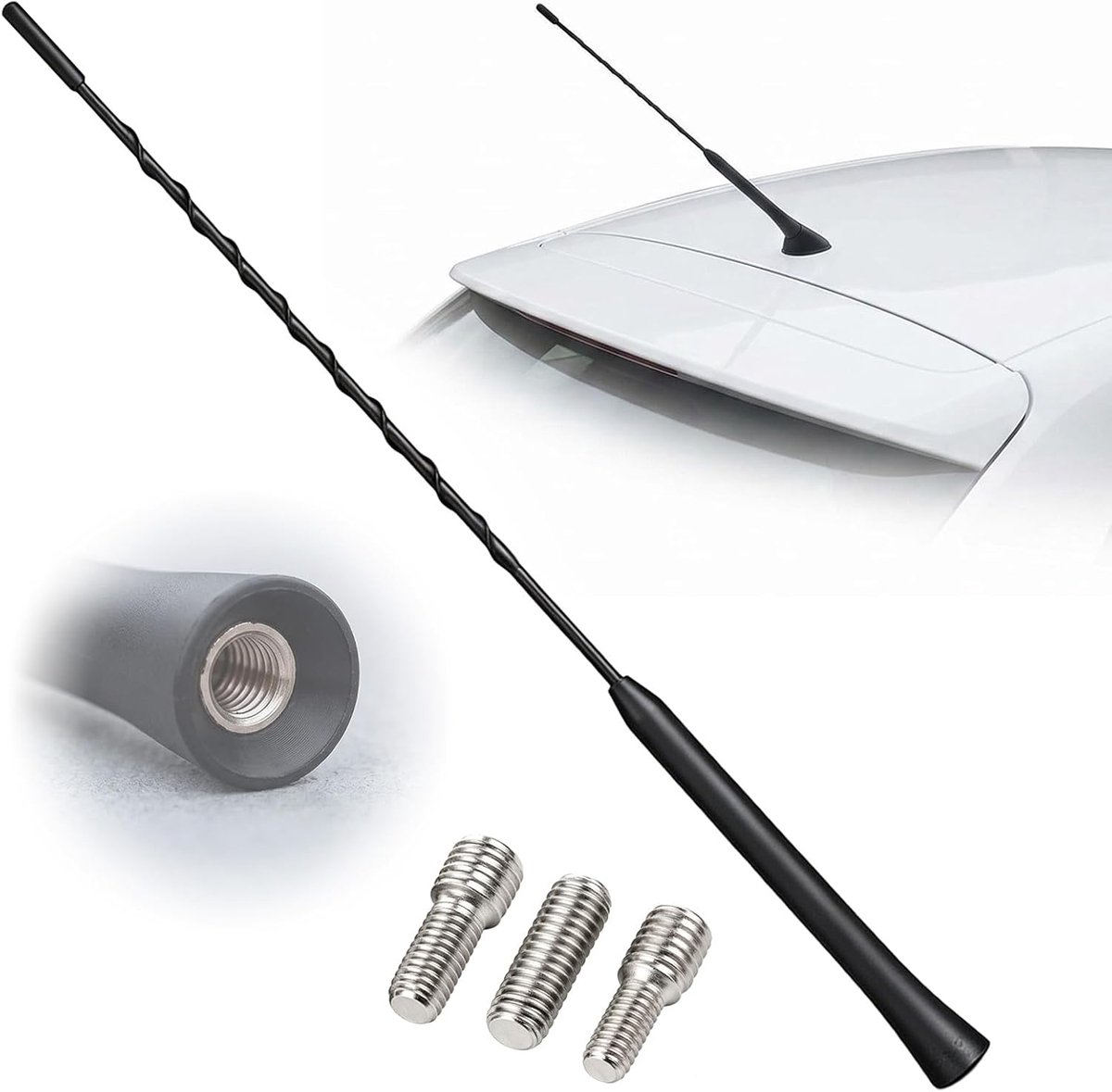 Antena Coche Universal, Antenne Radio Auto met Sterke FM-ontvangstfunctie, 40 cm Autoantenne - ShopVlot