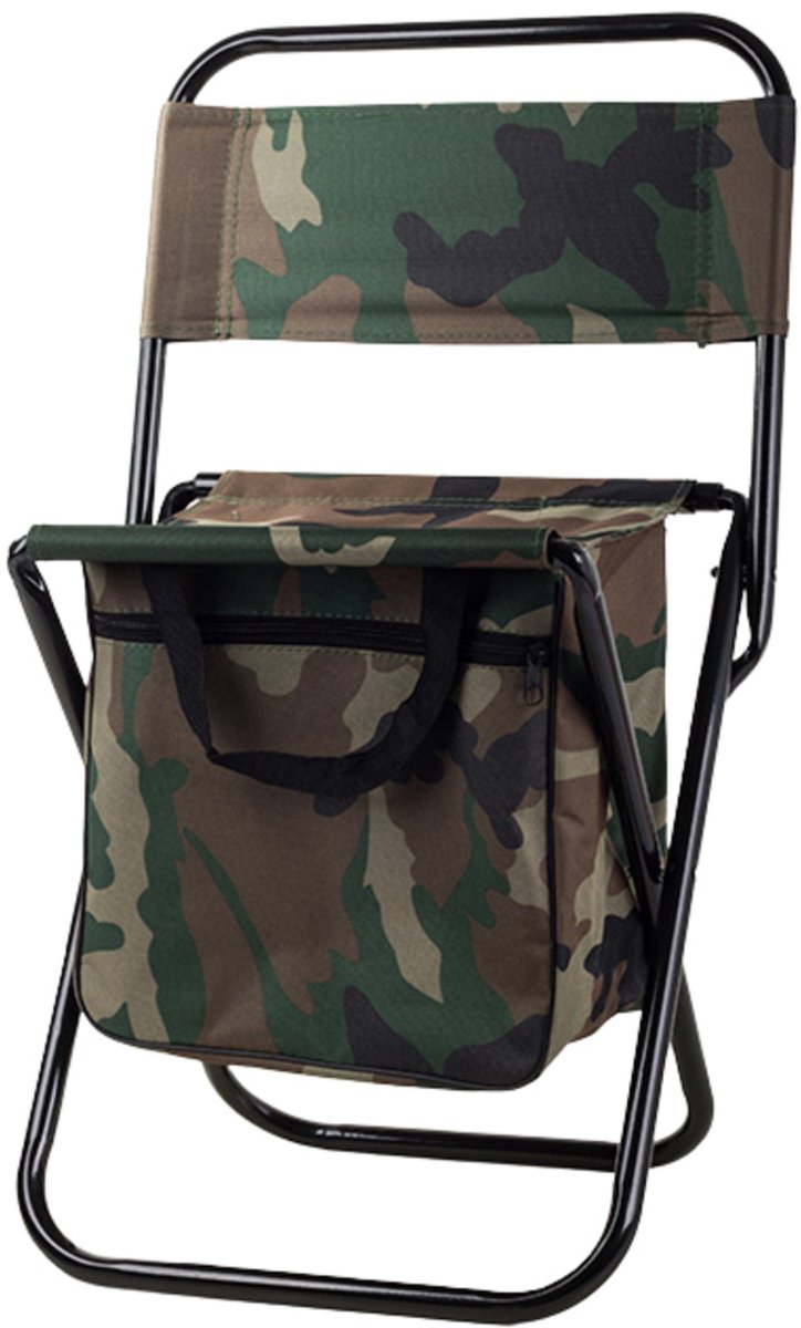 MOZY® - Inklapbare Viskruk - Stoel & Tas - 28 x 32 x 60 cm - Compact - met Handvatten - Klapstoel - Wandelstoel - Camouflage - Kruk - Vouwstoel - Kampeerstoel