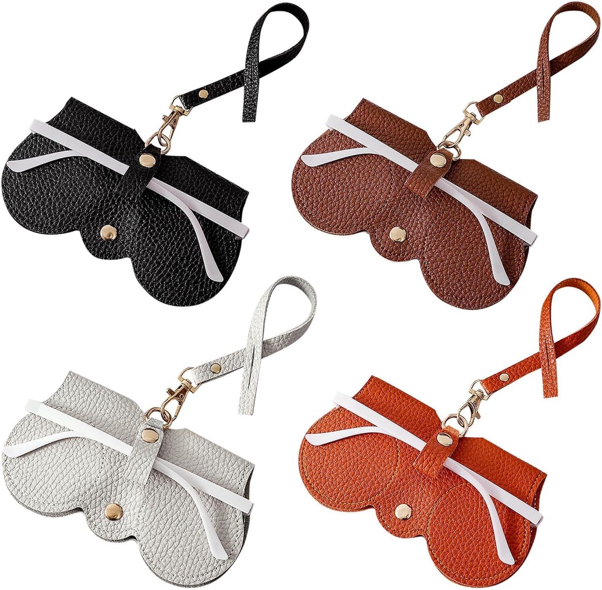 Zonnebril etui 4 stuks - Leren pouches - Multikleur - Beschermend en draagbaar - ShopVlot