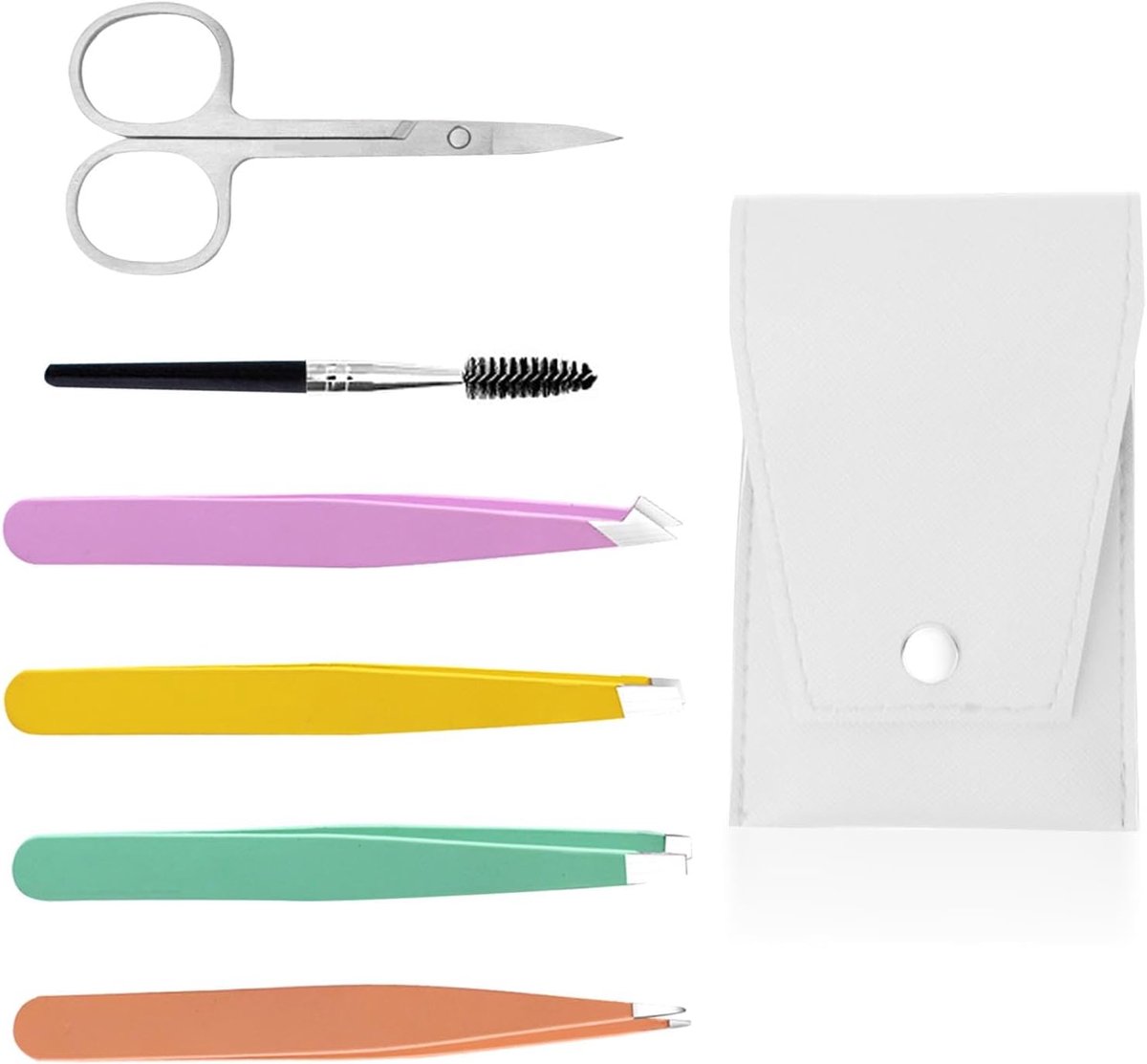 Eyebrow tweezers set 6-delig - professionele roestvrijstalen pincet - voor het verwijderen van wenkbrauwen en splinters - ShopVlot
