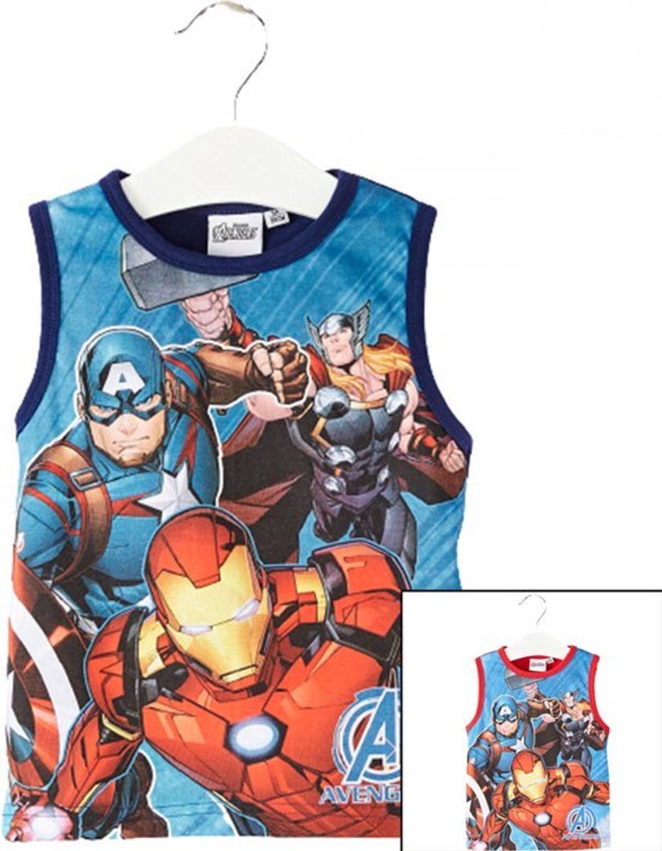 Avengers t-shirt zonder mouwen - top - mouwloos - blauw - 98 cm - 3 jaar