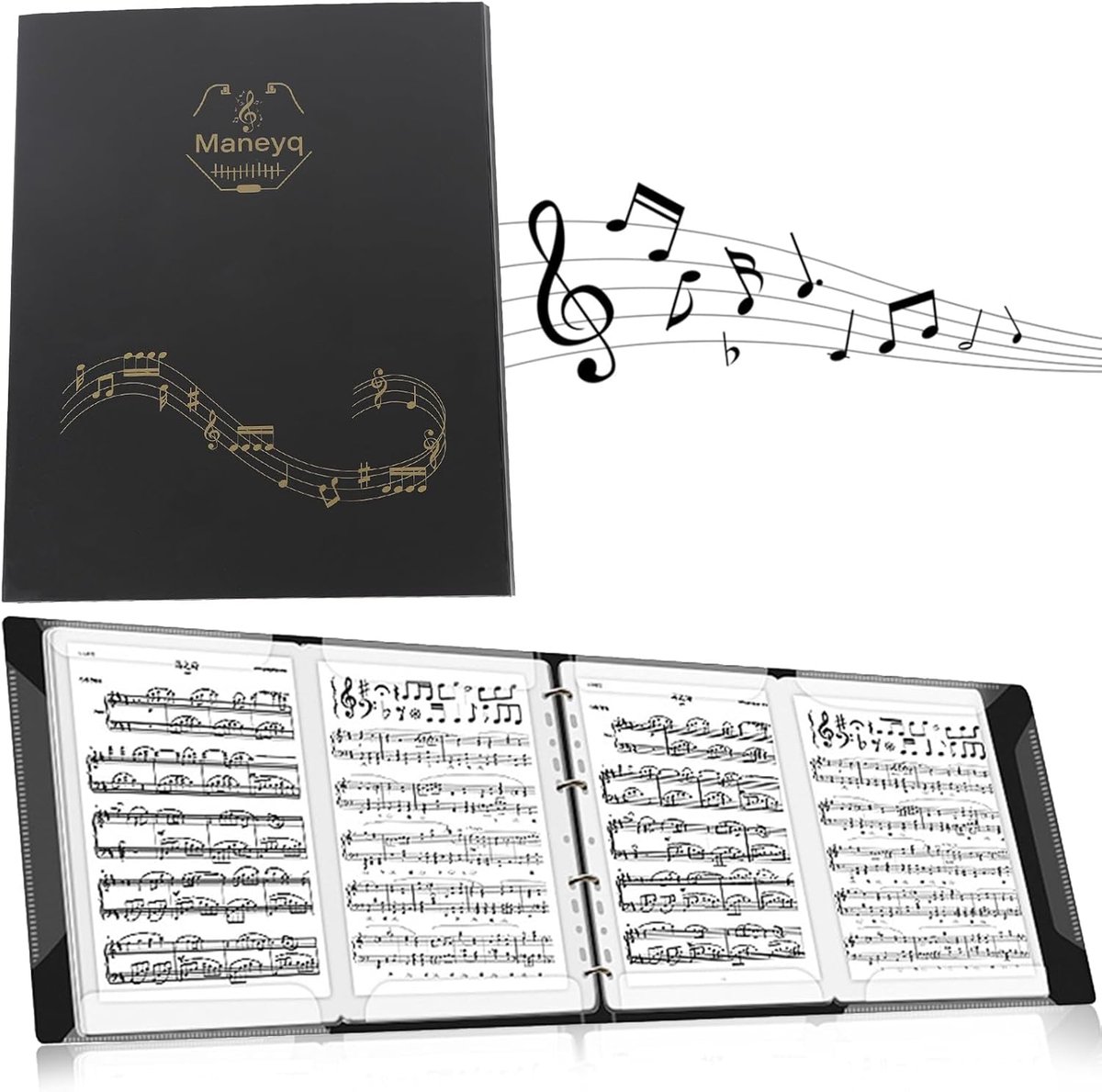 Bladmuziek map A4 - 4 pagina's uitbreidbaar - stevige sluiting - ideaal voor pianospelers - ShopVlot