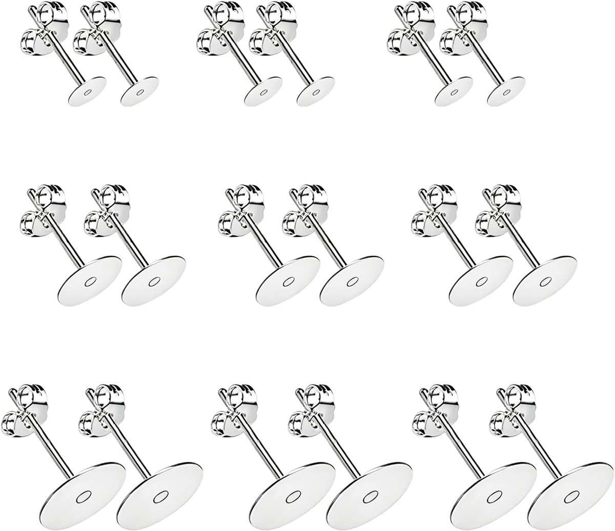 Oorsteentjes 18 sets - 3 maten - zilver - ooraccessoires met vlinderachterkanten - ShopVlot