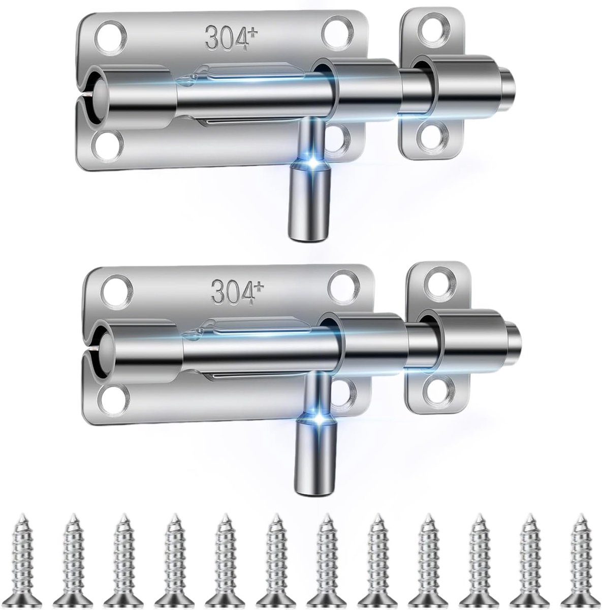 Deurslot RVS 2 Stuks - Schuifsysteem - Robuuste Beveiliging - Veilig voor Poort en Raam - ShopVlot