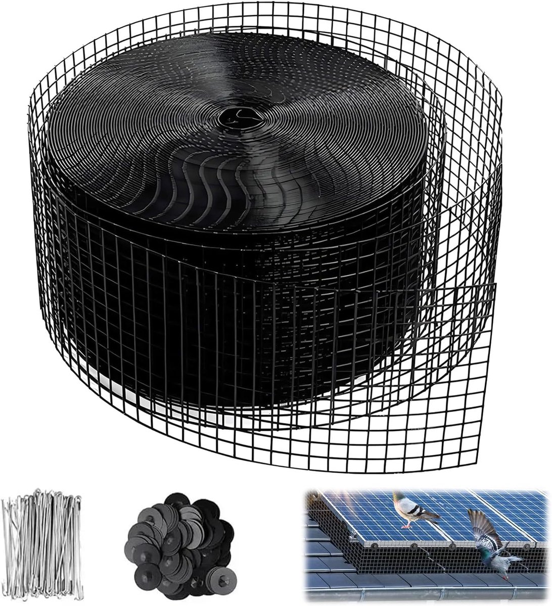 Vogelnet voor zonnepanelen 20 cm x 30 m - PVC gegalvaniseerd - effectieve bescherming tegen duiven - behoud van kabels - ShopVlot