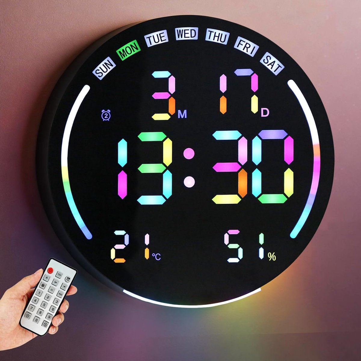 Wandklok 10 Inch Groot Digitaal - Met Afstandsbediening - Alarm en Countdown Timer - ShopVlot