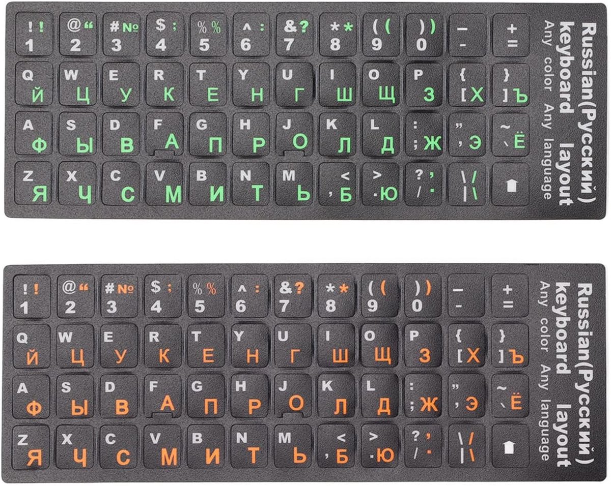 Russische toetsenbordstickers - 2 Packs - Waterdicht en stofdicht - Voor PC en laptop - ShopVlot