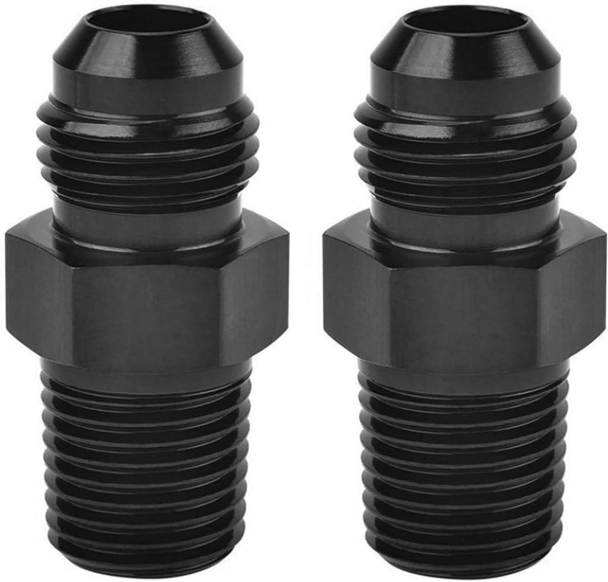 Flare adapter - Mannelijk -4 AN naar 1/8" NPT - Aluminium zwart - Voor slangkoppeling - ShopVlot