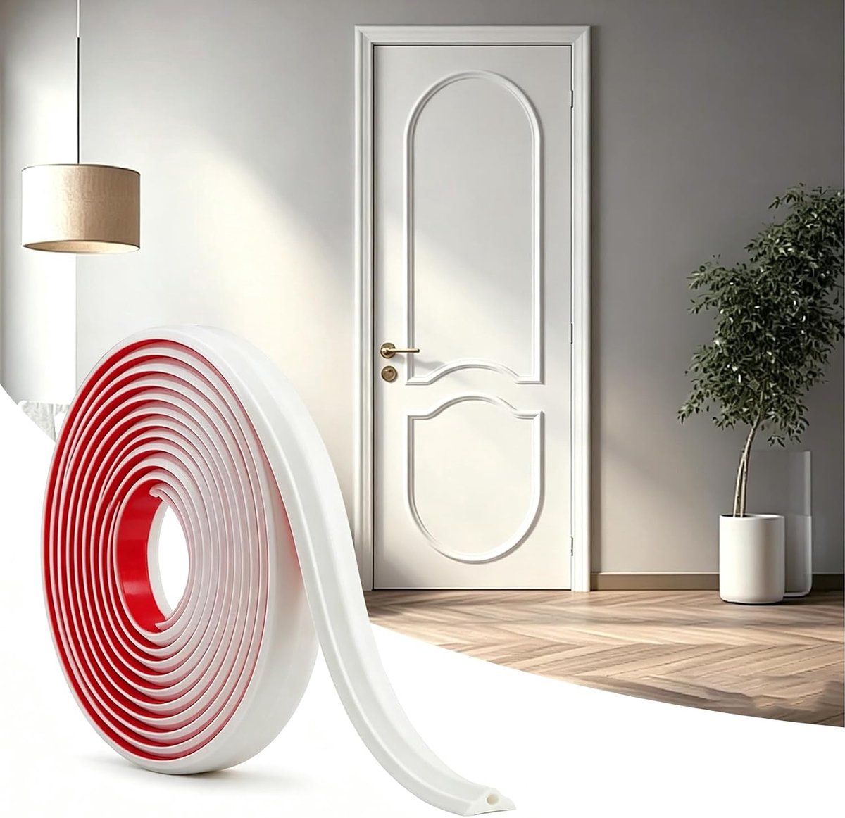 Stuclijsten 2 cm x 3 m - zelfklevend TPE - flexibel - eenvoudige wanddecoratie voor woonkamer - ShopVlot