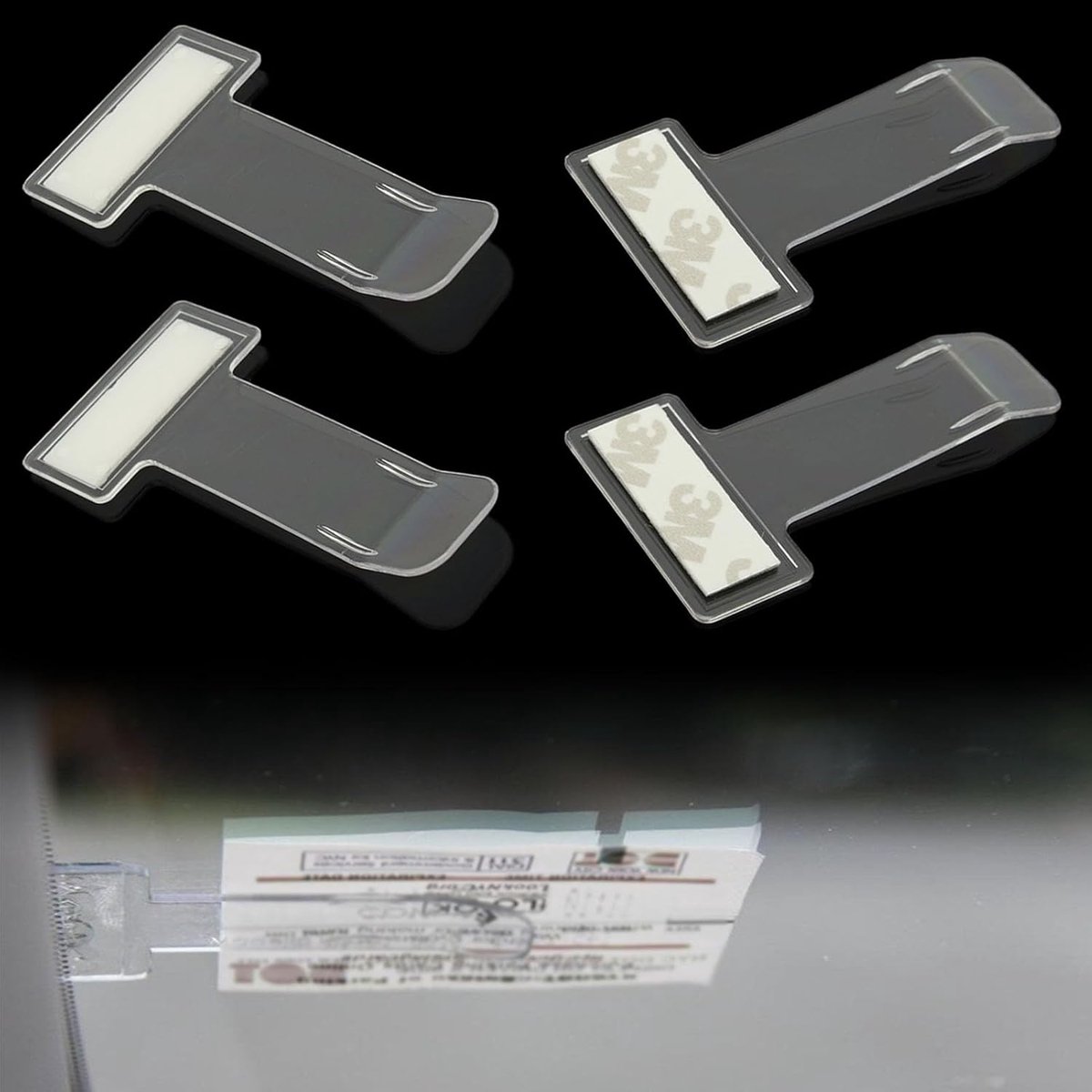 Parking Card Holder Clips - Transparant - Zelfklevend - Beveilig uw parkeerkaart veilig in de auto - ShopVlot