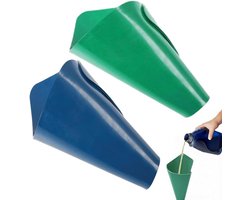Flexibele trechter set 2-delig - opvouwbaar - 37 x 17 cm - ideaal voor auto en tuin - ShopVlot