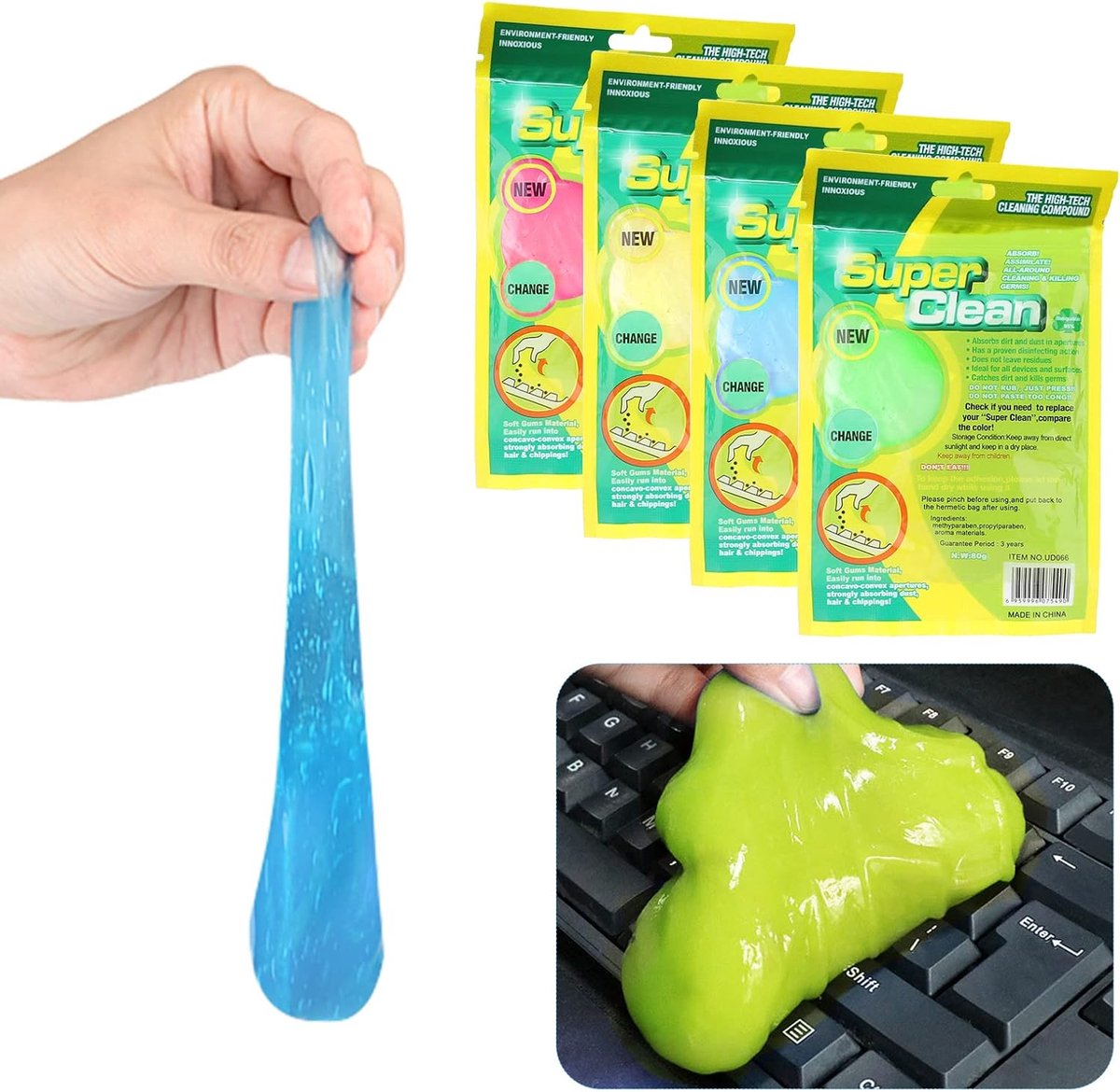 Keyboard Cleaner - 4 Stuks - Universele Schoonmaakgel - Milieuvriendelijk en Gebruiksvriendelijk - ShopVlot
