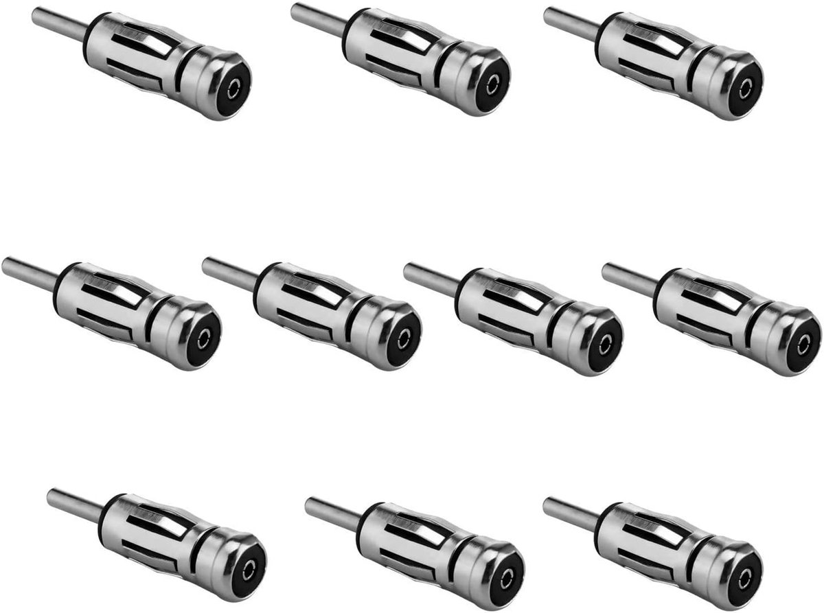 Antenneadapter auto ISO naar DIN - 10 stuks set - recht - aansluitbaar op oude autoradio - ShopVlot