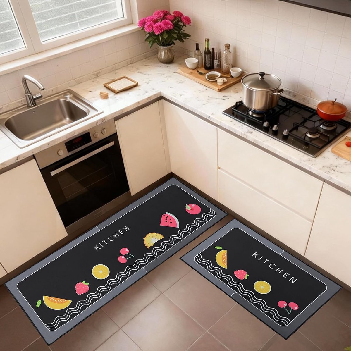 Keuken vloermat anti-vermoeidheid - microvezel polyester - antislip - comfortabel staan - ShopVlot