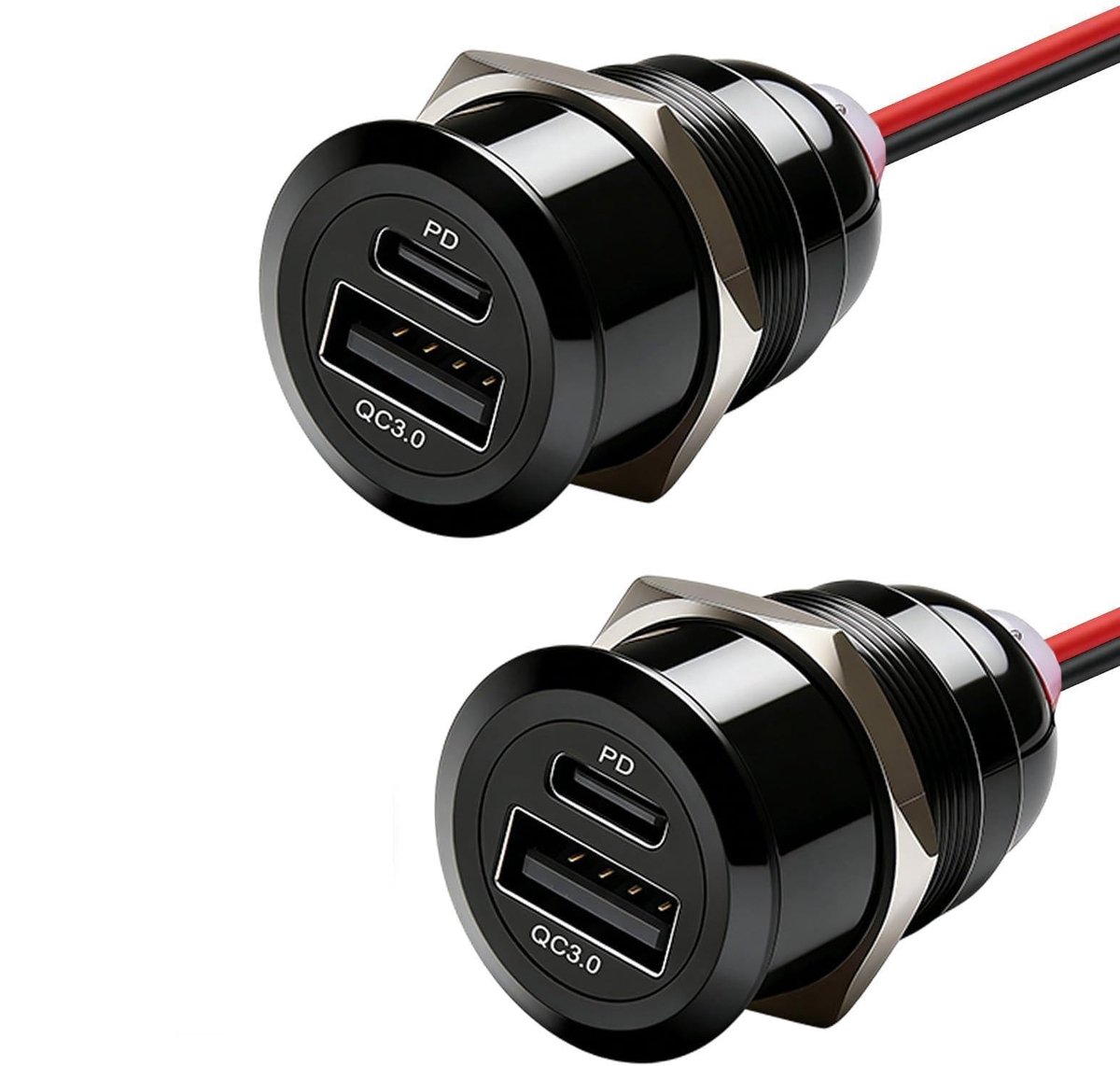 Solidchoice - 2 Stuks Snelle USB Auto Oplader met Dubbele Poorten