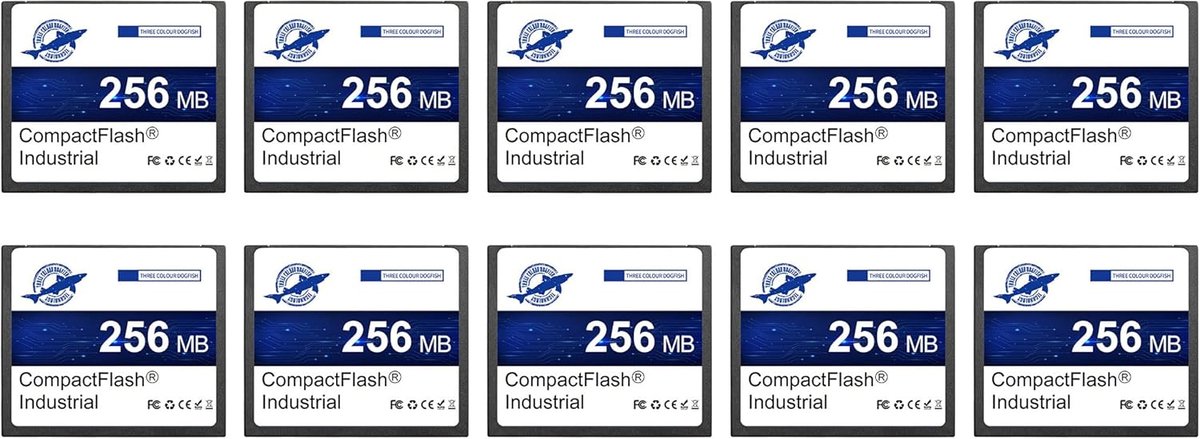 Dogfish Compact Flash Memory Card, 256MB, Pack of 10, Industrial CF Card Type I for Industrial Devices, CNC Machines - ShopVlot